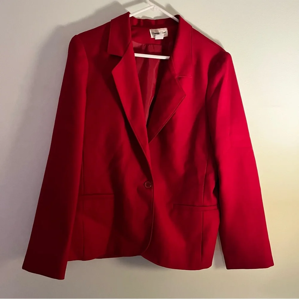 Vintage red blazer Carriage Court Fit size 14 - Picture 2 of 4